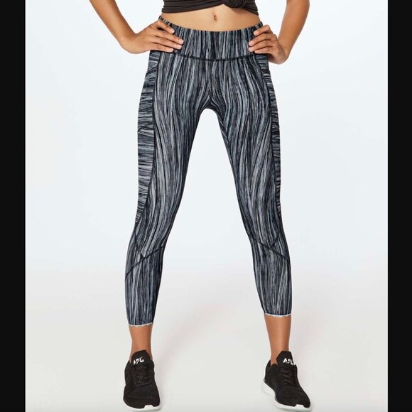Lululemon Tight Stuff Tight II (25") Low Tide Alpine White Black Size 6 - Picture 1 of 10